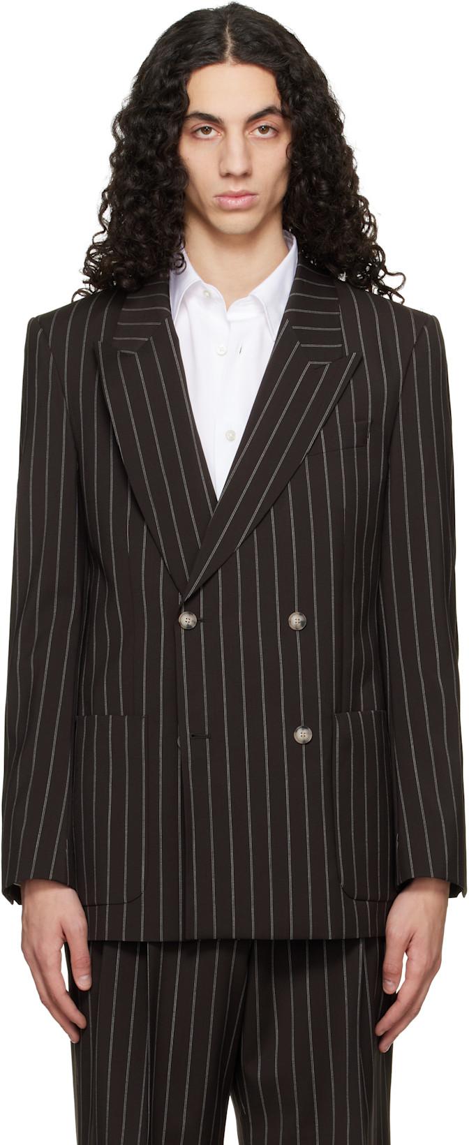 Brown Relaxed-Fit Virgin Wool Blazer by HUGO BOSS
