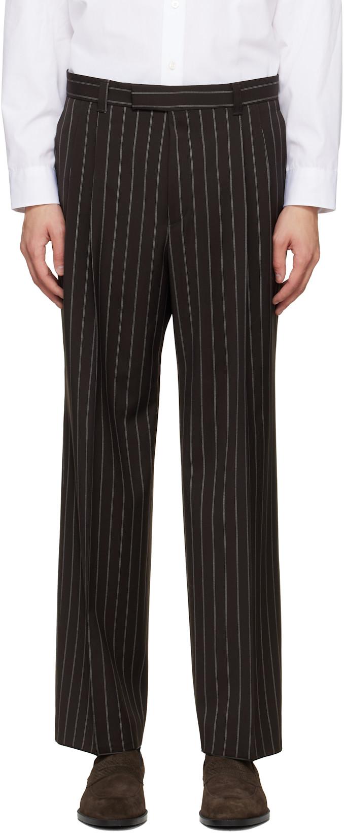 Brown Relaxed-Fit Virgin Wool Trousers by HUGO BOSS