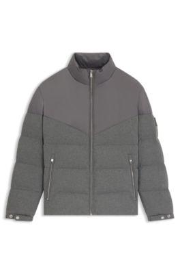 Brushed-flannel jacket with waterproof finish by HUGO BOSS Brushed-flannel jacket with waterproof finish by HUGO BOSS