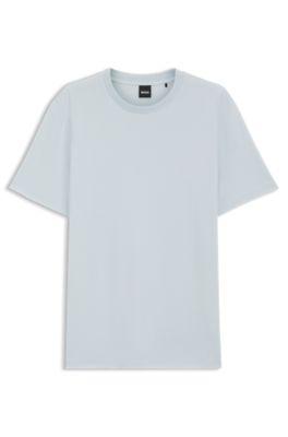 Bubble-jacquard structure T-shirt in a cotton blend by HUGO BOSS