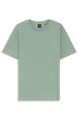 Bubble-jacquard structure T-shirt in a cotton blend by HUGO BOSS