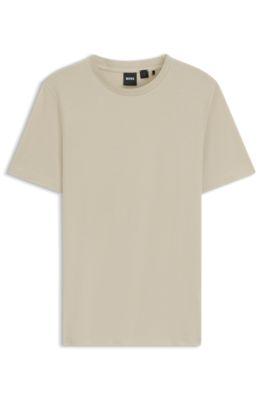 Bubble-jacquard structure T-shirt in a cotton blend by HUGO BOSS