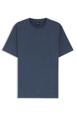Bubble-jacquard structure T-shirt in a cotton blend by HUGO BOSS