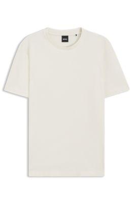 Bubble-jacquard structure T-shirt in a cotton blend by HUGO BOSS