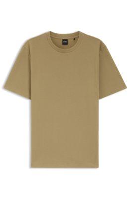 Bubble-jacquard structure T-shirt in a cotton blend by HUGO BOSS
