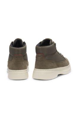 Canvas boots with suede trims by HUGO BOSS