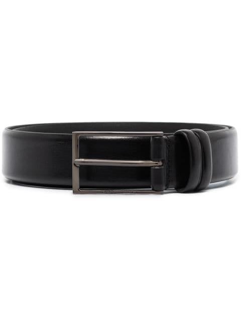 Carmello vegetable-tanned leather belt with gunmetal hardware by HUGO BOSS