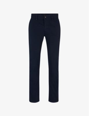 Casual slim-fit straight-leg stretch-cotton trousers by HUGO BOSS