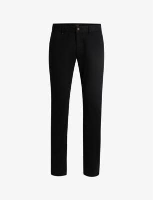Casual slim-fit straight-leg stretch-cotton trousers by HUGO BOSS