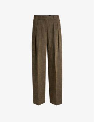 Centre-crease straight-leg mid-rise woven trousers by HUGO BOSS