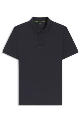 Centred-logo slim-fit polo shirt in cotton piqu&eacute; by HUGO BOSS