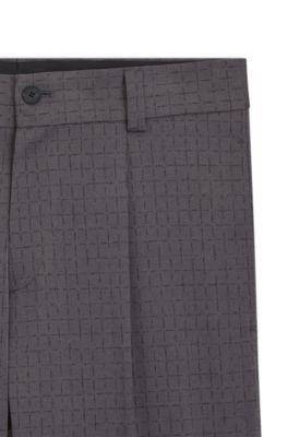 Checked modern-fit trousers in stretch cloth by HUGO BOSS