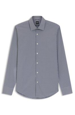 Checked regular-fit shirt in performance-stretch fabric by HUGO BOSS