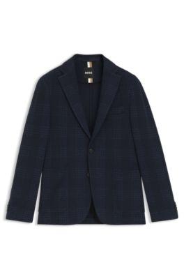 Checked slim-fit jacket in a cotton blend by HUGO BOSS
