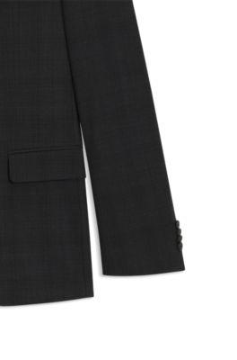 Checked slim-fit suit in stretch wool by HUGO BOSS