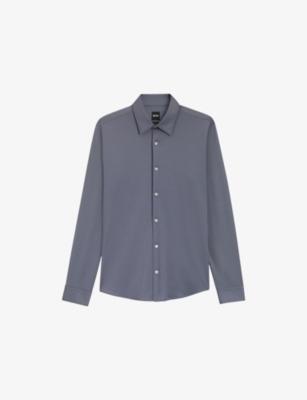 Classic-Collar Slim-Fit Stretch-Woven Shirt by HUGO BOSS