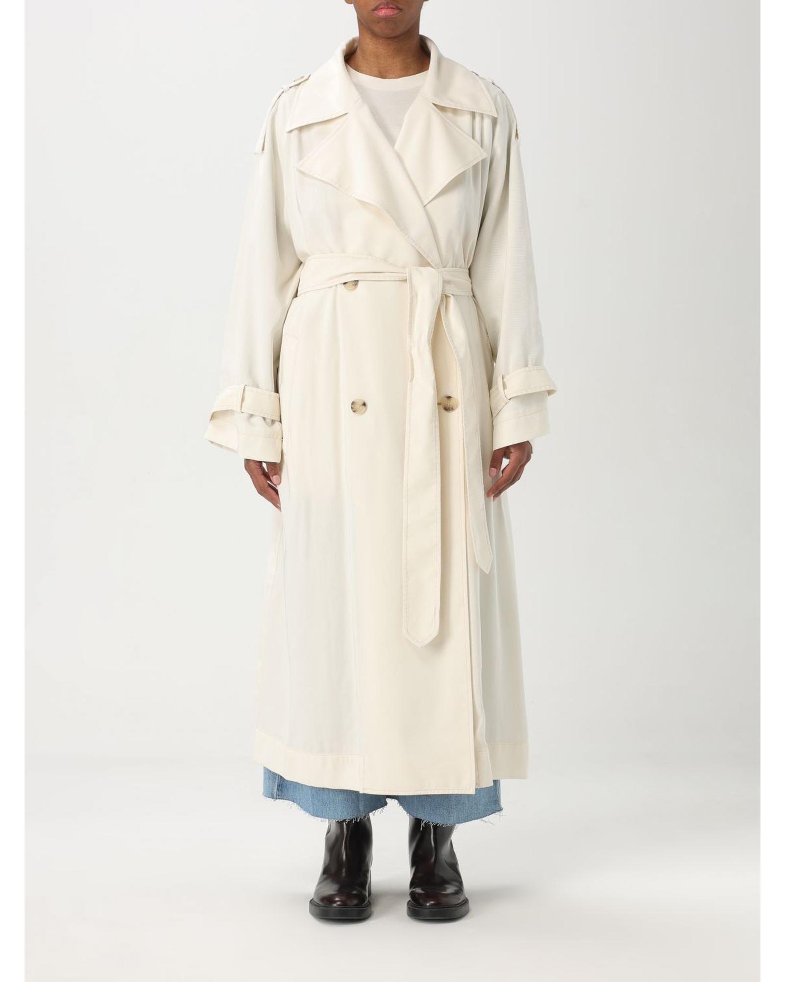 Classic Trench Coat Oversized Wo - White Jackets by HUGO BOSS