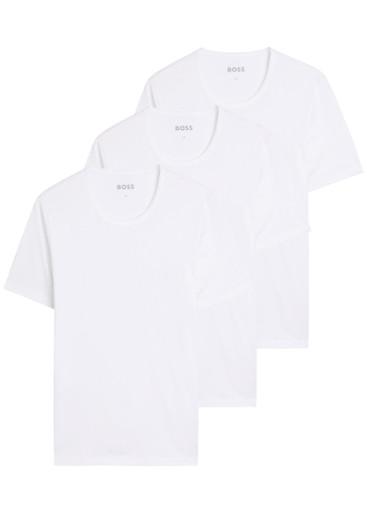 Classic logo-embroidered cotton T-shirt - set of three by HUGO BOSS