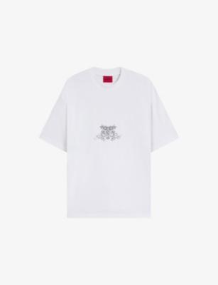 Collegiate Logo-Print Oversized-Fit Cotton-Jersey T-Shirt by HUGO BOSS