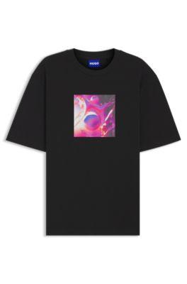 Colourful-artwork T-shirt in cotton jersey by HUGO BOSS