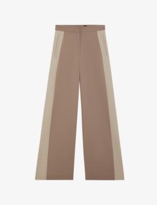 Contrast-Stripe Wide-Leg Virgin-Wool Trousers by HUGO BOSS