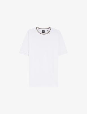 Contrast-Trim Short-Sleeved Cotton-Piqué T-Shirt by HUGO BOSS