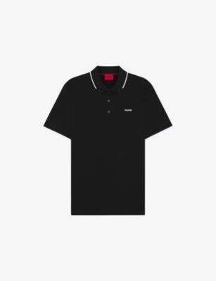 Contrast-Trim Slim-Fit Stretch-Cotton Polo Shirt by HUGO BOSS