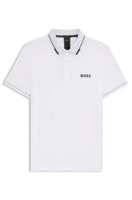 Contrast-logo polo shirt in a slim fit by HUGO BOSS