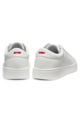 Contrast-logo trainers in faux leather by HUGO BOSS