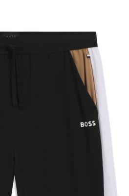 Contrast-panel pyjama bottoms in a cotton blend by HUGO BOSS