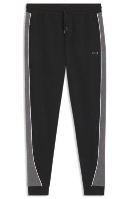 Contrast-piping tracksuit bottoms in a cotton blend by HUGO BOSS