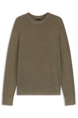 Corduroy-rib sweater in a regular fit by HUGO BOSS Corduroy-rib sweater in a regular fit by HUGO BOSS