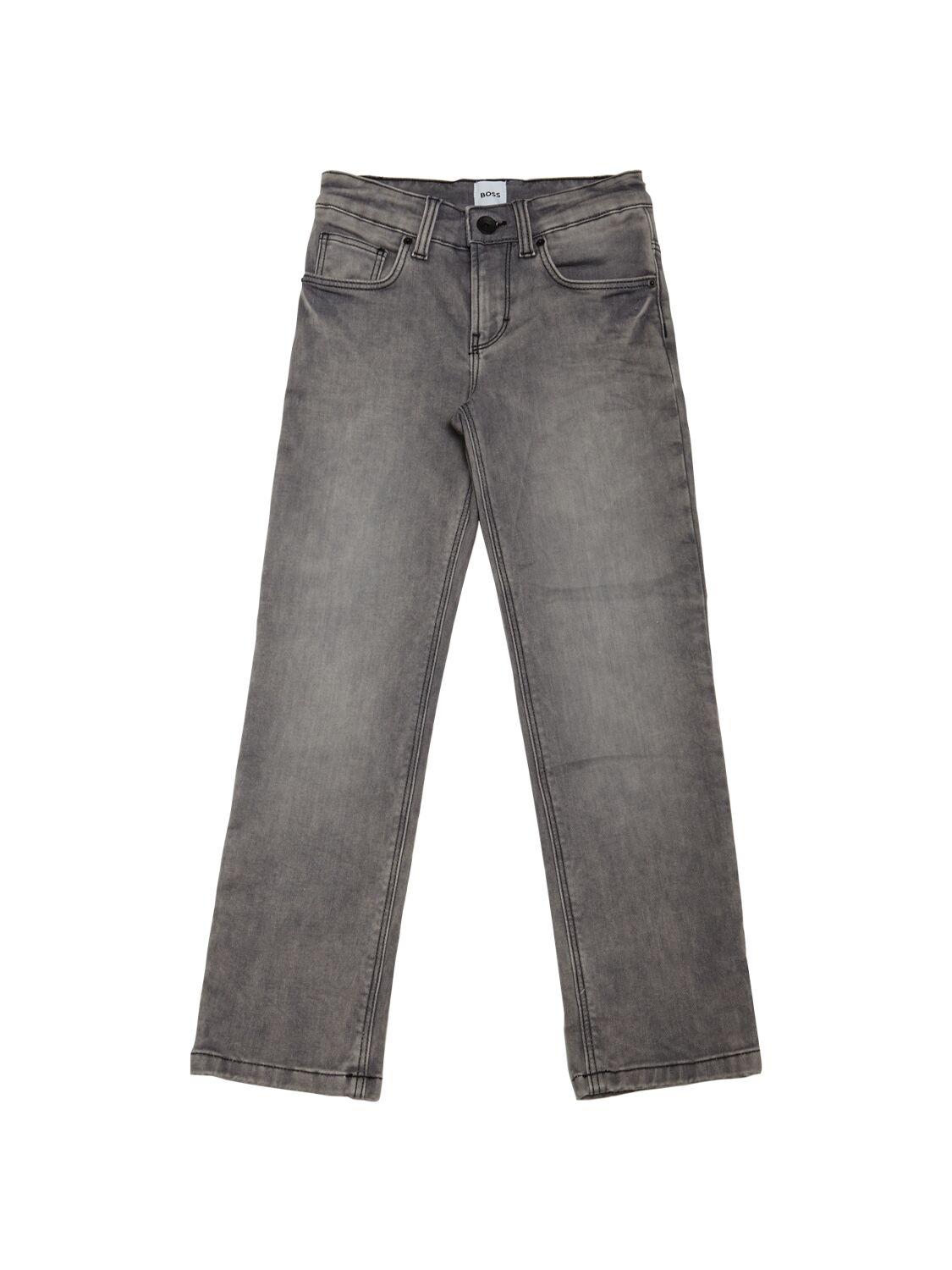 Cotton Denim Stretch Jeans by HUGO BOSS