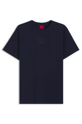 Cotton T-shirt with embroidered logo by HUGO BOSS
