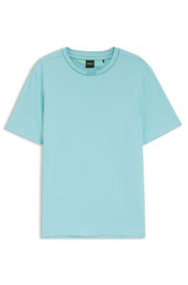 Cotton T-shirt with logo crew neck by HUGO BOSS