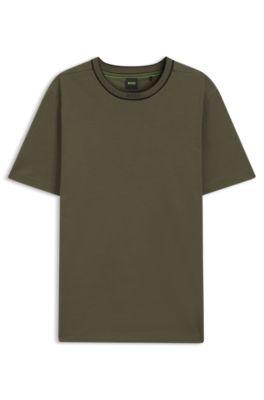 Cotton T-shirt with logo crew neck by HUGO BOSS