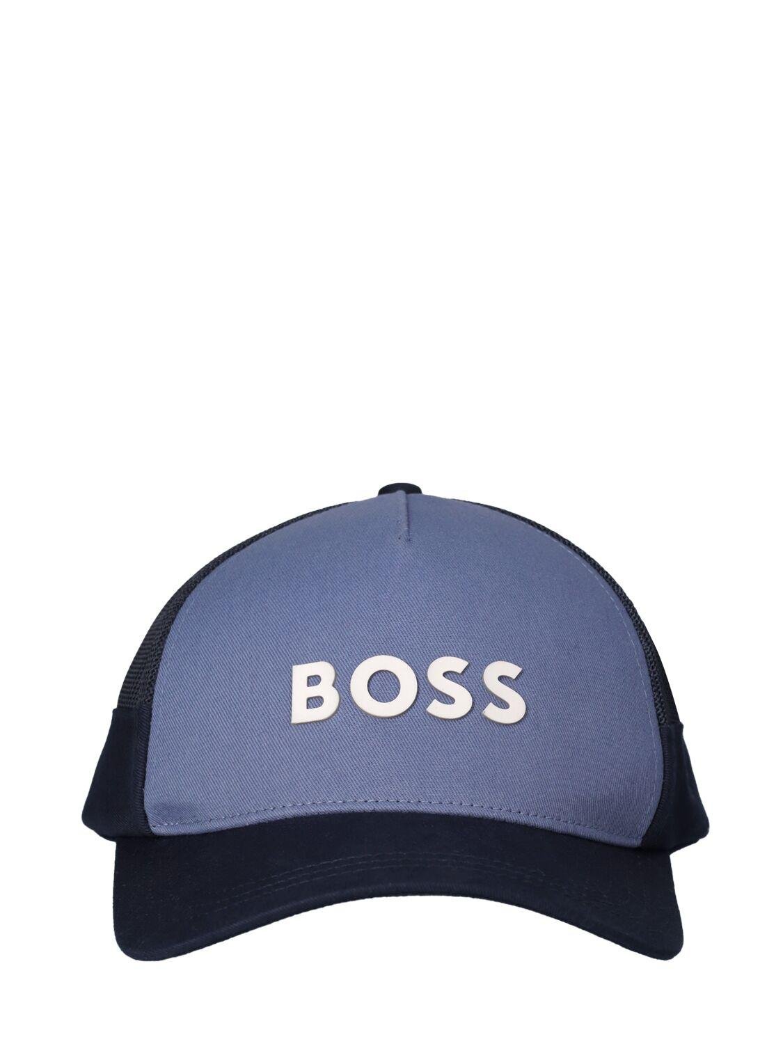 Cotton Twill & Mesh Baseball Hat by HUGO BOSS