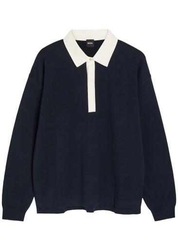 Cotton and wool-blend rugby top by HUGO BOSS