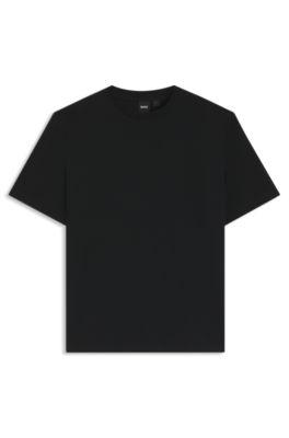 Cotton-blend T-shirt with bubble-jacquard structure by HUGO BOSS