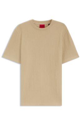 Cotton-blend T-shirt with creased effect by HUGO BOSS