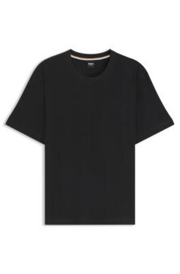 Cotton-blend T-shirt with waffle structure by HUGO BOSS