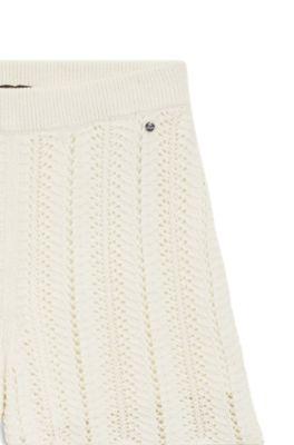 Cotton-blend knitted shorts with wave structure by HUGO BOSS