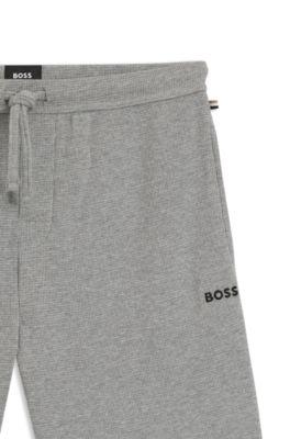 Cotton-blend pajama shorts with embroidered logo by HUGO BOSS