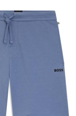 Cotton-blend pajama shorts with embroidered logo by HUGO BOSS Cotton-blend pajama shorts with embroidered logo by HUGO BOSS