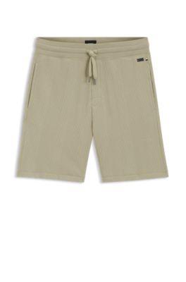 Cotton-blend shorts with waffle texture by HUGO BOSS