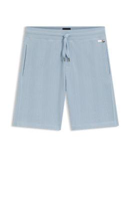 Cotton-blend shorts with waffle texture by HUGO BOSS