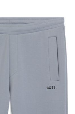 Cotton-blend sweatpants with embroidered logo by HUGO BOSS