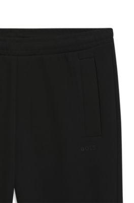 Cotton-blend sweatpants with embroidered logo by HUGO BOSS