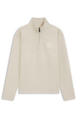 Cotton-blend sweatshirt with tennis-themed logo by HUGO BOSS
