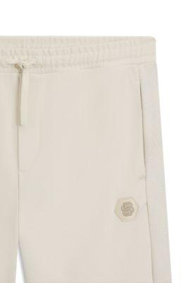 Cotton-blend tracksuit bottoms with Double B monogram by HUGO BOSS